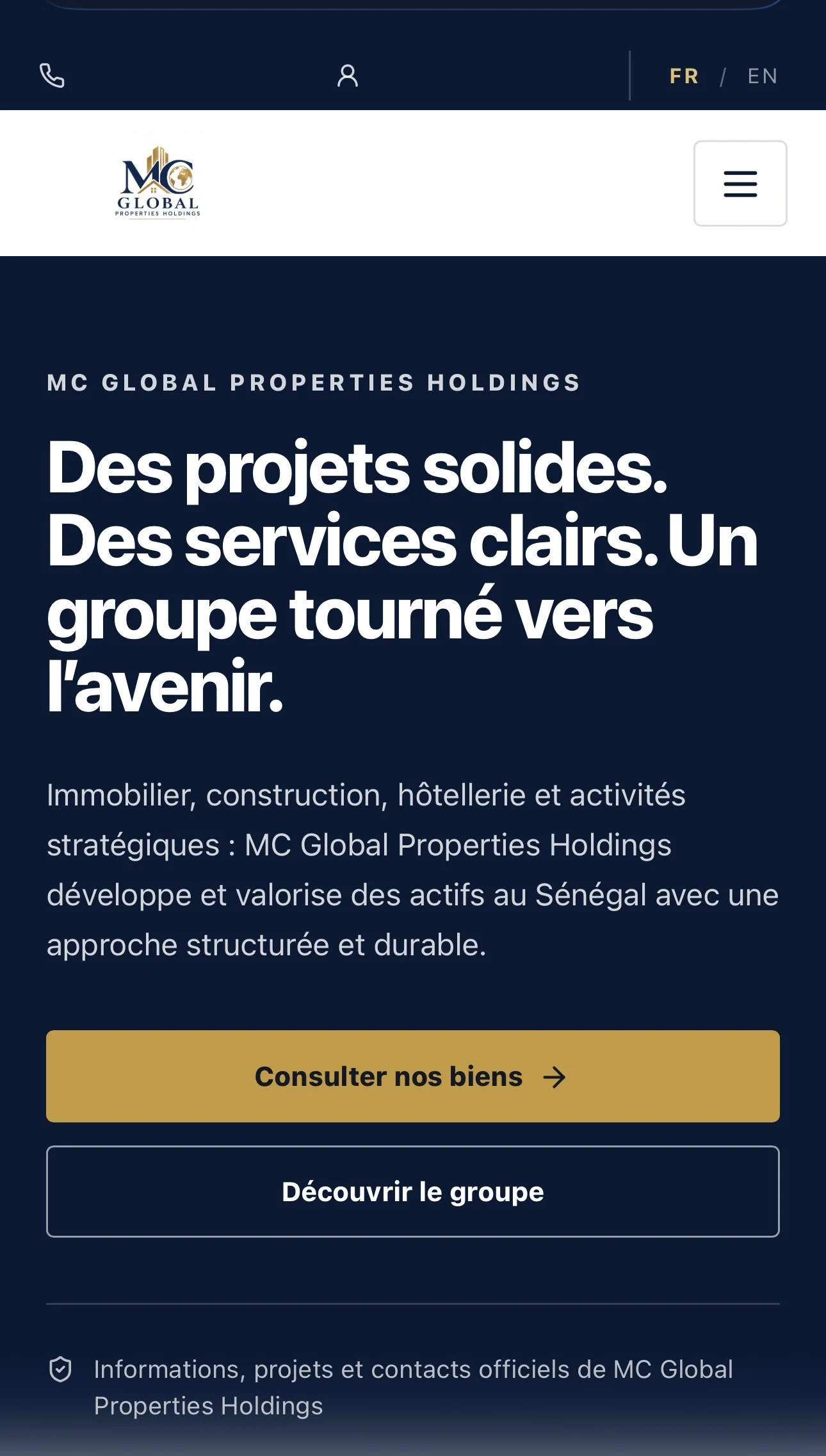 MC Global Properties Holdings sur mobile